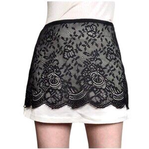 Behnaz Sarafpour for Target Black and White Lace Mini Skirt Size 7